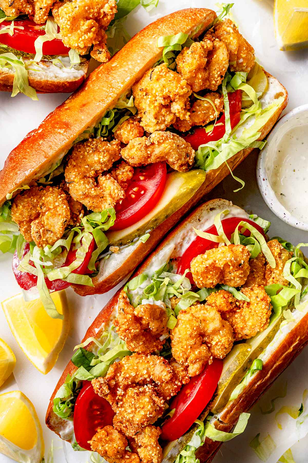 Crispy Fried Shrimp Po Boys