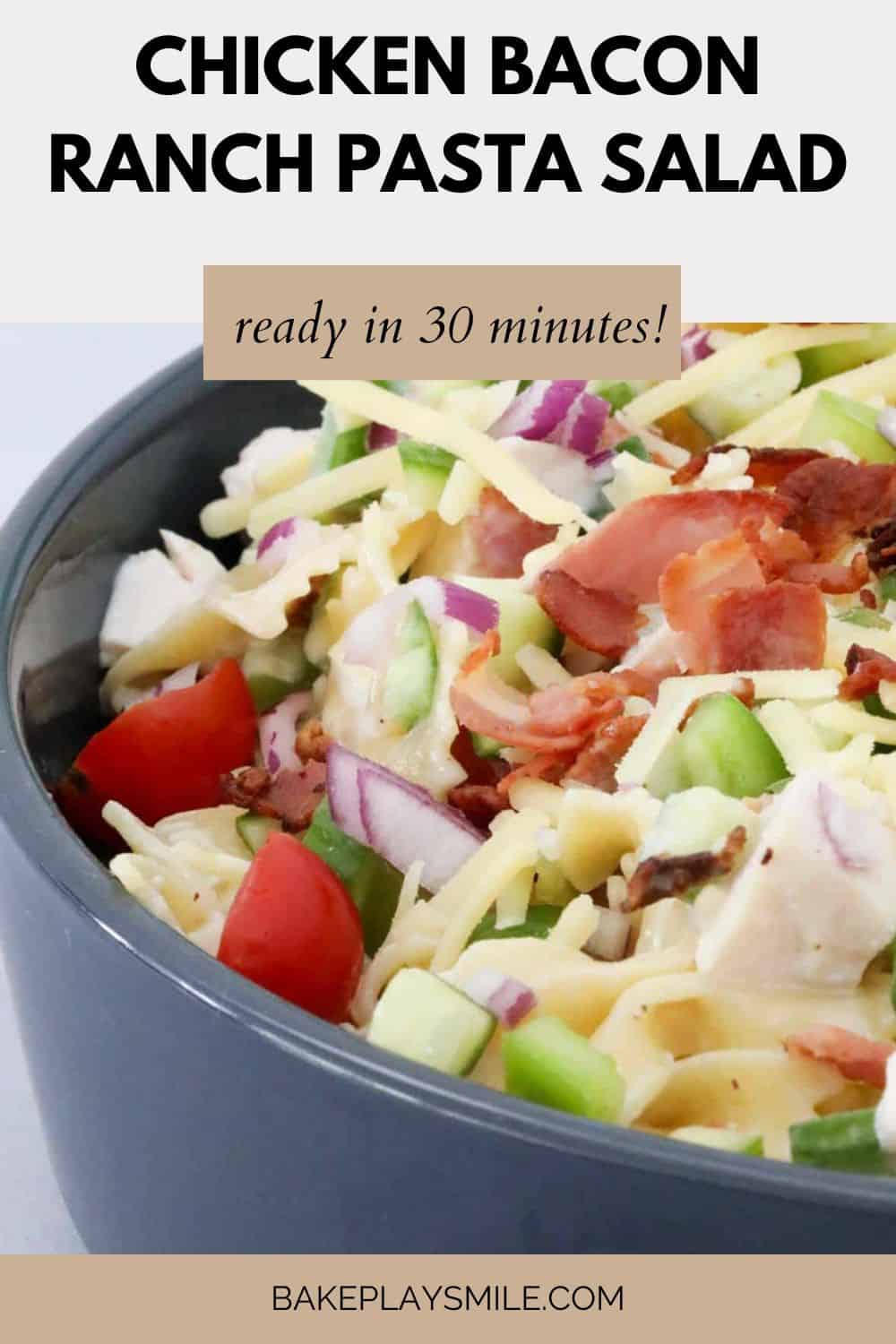 Quick & Easy Chicken Bacon Ranch Pasta Salad Recipe